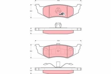 Set plăcuțe frână TRW, spate, pentru: CHRYSLER CONCORDE, LE BARON, LHS, PT CRUISER, SEBRING; DODGE NEON II 1.6-3.5 01.90-