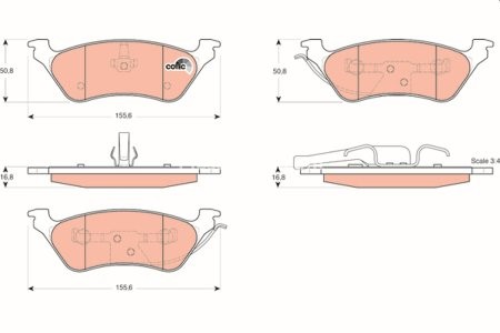 Set plăcuțe frână TRW, spate, pentru: CHRYSLER RAM, VOYAGER IV; DODGE CARAVAN; JEEP CHEROKEE 2.4-3.8 02.00-07.09