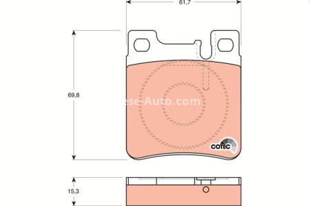 Set plăcuțe frână TRW, spate, pentru: MERCEDES C (CL203), C T-MODEL (S202), C T-MODEL (S203), C (W202), C (W203), CLK (A208), CLK (A209), CLK (C208), CLK (C209), E (A124) 2.0-7.3 02.91-02.11