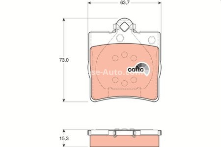 Set plăcuțe frână TRW, spate, pentru: MERCEDES C T-MODEL (S202), C (W202), C (W203), CLK (A208), CLK (C208), E T-MODEL (S210), E (W210), S (C140), SLK (R170) 1.8-6.0 09.92-12.08