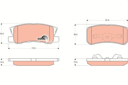 Set plăcuțe frână TRW, spate, (cu suplimente), pentru: CHRYSLER 200, SEBRING; CITROEN C4 AIRCROSS, C-CROSSER, C-CROSSER ENTERPRISE; MITSUBISHI ASX, ENDEAVOR, GRANDIS, LANCER VIII 1.6-3.8 12.90-