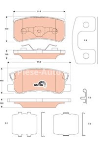 Set plăcuțe frână TRW, spate, (cu suplimente), pentru: CHRYSLER 200, SEBRING; DODGE AVENGER, CALIBER; JEEP COMPASS, PATRIOT; LANCIA FLAVIA; MITSUBISHI ASX, ENDEAVOR, GRANDIS 1.6-3.8 01.03-
