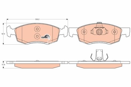 Set plăcuțe frână TRW, față, pentru: DACIA LOGAN, LOGAN EXPRESS, LOGAN MCV, SANDERO; RENAULT LOGAN I 1.4-1.6LPG 02.07-
