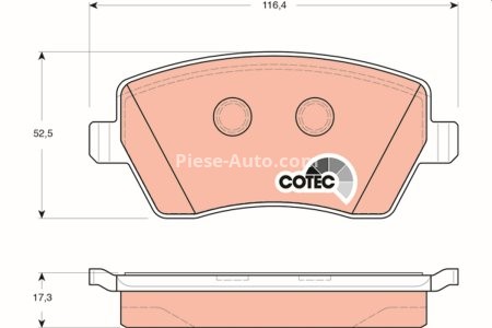 Set plăcuțe frână TRW, față (cu accesorii; cu șuruburi de ghidare etrier frână), pentru: DACIA DOKKER, DOKKER EXPRESS/MINIVAN, DUSTER, DUSTER/SUV, LODGY, LOGAN 0.9-Electric 01.03-