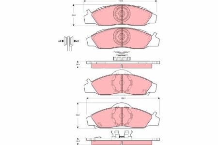 Set plăcuțe frână TRW, față, pentru: DAEWOO KORANDO, MUSSO; SSANGYONG KORANDO, MUSSO 2.0-3.2 06.96-