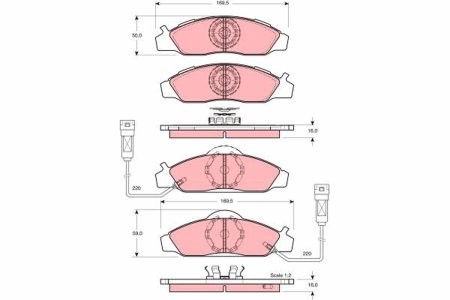 Set plăcuțe frână TRW, față, pentru: DAEWOO KORANDO, MUSSO; SSANGYONG KORANDO, MUSSO 2.0-3.2 12.88-
