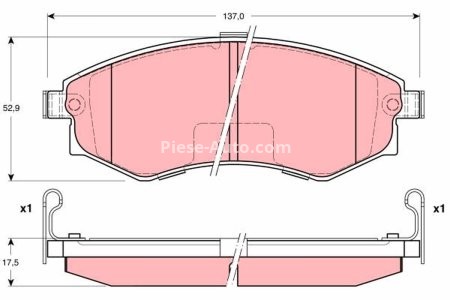 Set plăcuțe frână TRW, față, pentru: DAEWOO KORANDO; HYUNDAI LANTRA I, LANTRA II, SONATA II, SONATA III; SSANGYONG KORANDO, MUSSO, MUSSO SPORTS 1.5-3.2 09.88-