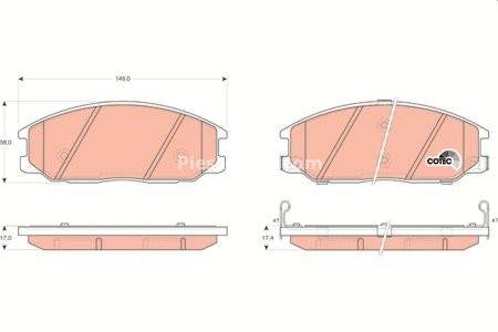 Set plăcuțe frână TRW, față, pentru: DAEWOO REXTON; HYUNDAI H-1, H-1 / STAREX, H-1 CARGO, HIGHWAY, SANTA FÉ I, TRAJET, XG; LADA NIVA TRAVEL; NISSAN CABSTAR, NT400 CABSTAR 1.5-3.5 06.97-