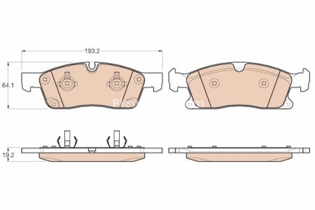 Set plăcuțe frână TRW, față, pentru: MERCEDES GLE (W166), M (W166); DODGE DURANGO; JEEP GRAND CHEROKEE IV 2.2D-6.4 01.11-