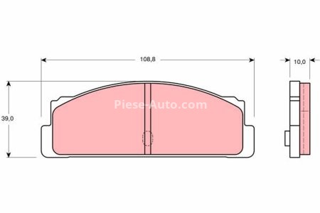 Set plăcuțe frână TRW, spate, pentru: FIAT 124, 124 SPIDER, 125, 131, 132, ARGENTA, X 1/9; FSO 125P, 132P, POLONEZ, POLONEZ I, POLONEZ II, POLONEZ III; OPEL KADETT A 1.0-2.5D 09.62-03.02