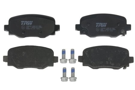 Set plăcuțe frână TRW, spate, (cu accesorii; cu șuruburi de ghidare etrier frână), pentru: FIAT 500X; JEEP COMPASS, RENEGADE 1.0-2.0D 07.14-