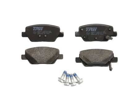 Set plăcuțe frână TRW, spate, (cu accesorii; cu șuruburi de ghidare etrier frână), pentru: FIAT TIPO 1.0-1.6D 10.15-