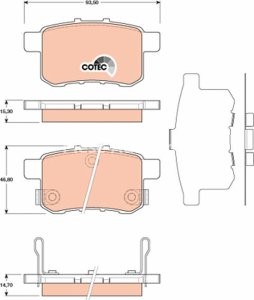 Set plăcuțe frână TRW, spate, pentru: HONDA ACCORD VIII, CIVIC III, CIVIC IV 1.5-2.4 03.86-