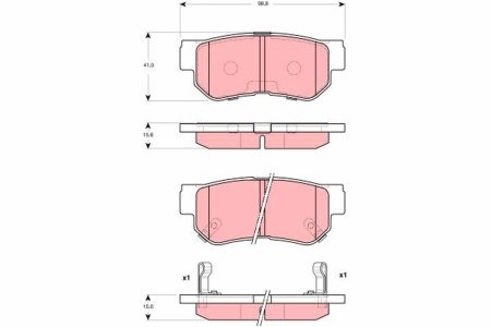 Set plăcuțe frână TRW, spate, pentru: HONDA CIVIC IX; HYUNDAI GETZ, MATRIX, SANTA FÉ I; KIA MAGENTIS I 1.4-2.7 02.01-