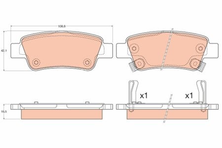 Set plăcuțe frână TRW, spate, pentru: HONDA CR-V IV 1.6D/2.0 10.12-