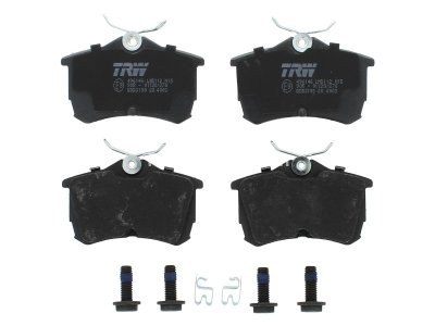 Set plăcuțe frână TRW, spate, (cu accesorii; cu șuruburi de ghidare etrier frână), pentru: HONDA ACCORD VI, ACCORD VII; TOYOTA COROLLA 1.3-2.4 07.92-05.08