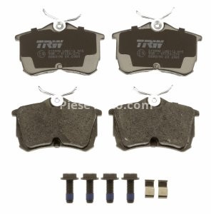 Set plăcuțe frână TRW, spate, (cu accesorii; cu șuruburi de ghidare etrier frână), pentru: HONDA ACCORD VI, ACCORD VII; TOYOTA COROLLA 1.3-2.4 07.92-05.08 3