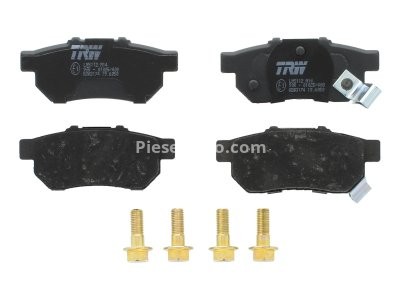 Set plăcuțe frână TRW, spate, (cu accesorii; cu șuruburi de ghidare etrier frână), pentru: HONDA CITY IV, CITY V, CIVIC V, CIVIC VI, CRX III, JAZZ II, JAZZ III, JAZZ IV 1.2-1.6 10.84-