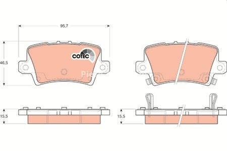 Set plăcuțe frână TRW, spate, (cu accesorii; cu șuruburi de ghidare etrier frână), pentru: HONDA CIVIC IX, CIVIC VIII 1.4-2.2D 09.05-12.16