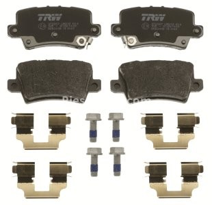 Set plăcuțe frână TRW, spate, (cu accesorii; cu șuruburi de ghidare etrier frână), pentru: HONDA CIVIC IX, CIVIC VIII 1.4-2.2D 09.05-12.16 3