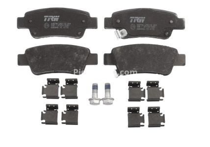 Set plăcuțe frână TRW, spate, (cu accesorii; cu șuruburi de ghidare etrier frână), pentru: HONDA CR-V III 2.0/2.2D/2.4 06.06-