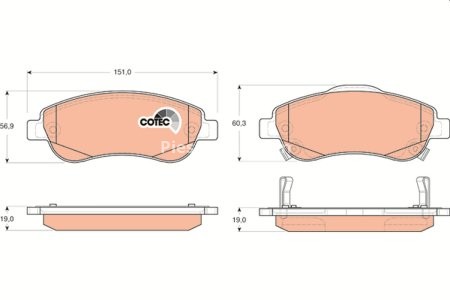 Set plăcuțe frână TRW, față (cu accesorii; cu șuruburi de ghidare etrier frână), pentru: HONDA CR-V III, CR-V IV 1.6D-2.4 06.06-