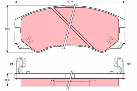 Set plăcuțe frână TRW, față, pentru: ISUZU RODEO, TROOPER II; OPEL MONTEREY A 2.2/3.1D/3.2 08.91-12.03