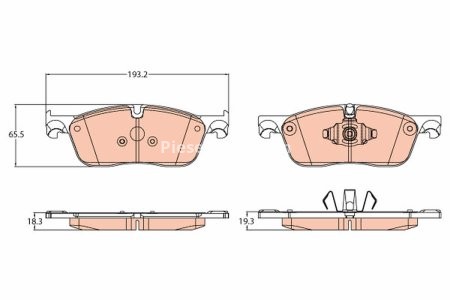 Set plăcuțe frână TRW, față, pentru: JAGUAR F-PACE, XE, XF II, XF SPORTBRAKE; LAND ROVER RANGE ROVER VELAR 2.0-3.0H 03.15- 3