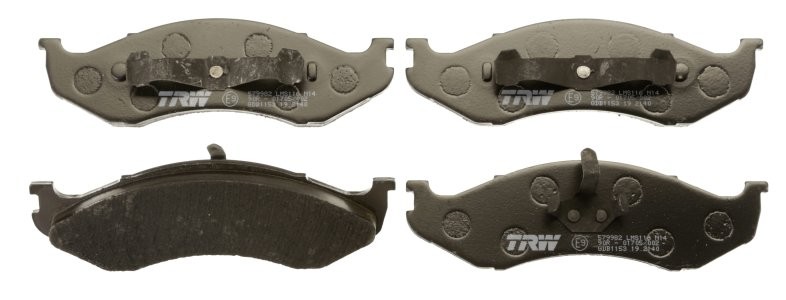 Set plăcuțe frână TRW, față, pentru: JEEP CHEROKEE, COMANCHE, GRAND CHEROKEE I, WRANGLER I, WRANGLER II; KIA CARNIVAL I 2.1D-5.9 10.84-04.07 3