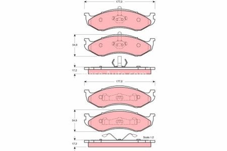 Set plăcuțe frână TRW, față, pentru: JEEP CHEROKEE, GRAND CHEROKEE I, WRANGLER I, WRANGLER II 2.1D-5.9 10.84-04.07