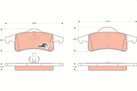 Set plăcuțe frână TRW, spate, pentru: JEEP CHEROKEE, GRAND CHEROKEE II 2.5-4.7 01.88-09.05