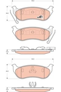 Set plăcuțe frână TRW, spate, pentru: JEEP CHEROKEE, WRANGLER II 2.4-4.0 08.96-01.08
