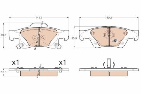 Set plăcuțe frână TRW, spate, pentru: JEEP GRAND CHEROKEE, GRAND CHEROKEE IV 3.0D-6.4 11.10-
