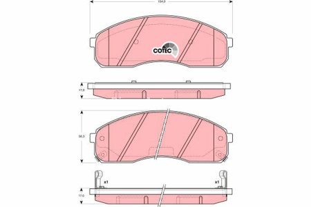 Set plăcuțe frână TRW, față, pentru: KIA CARNIVAL I, CARNIVAL II 2.5/2.9D 08.99-06.06