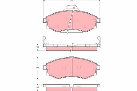 Set plăcuțe frână TRW, față, pentru: KIA JOICE 2.0 02.00- 3