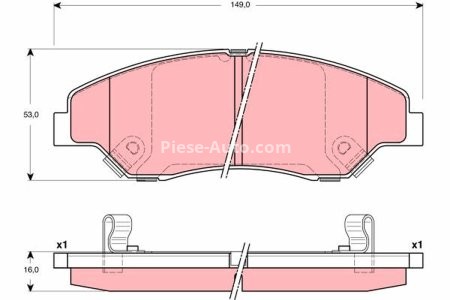 Set plăcuțe frână TRW, față, pentru: KIA RETONA, SPORTAGE 2.0/2.0D 06.99-08.03