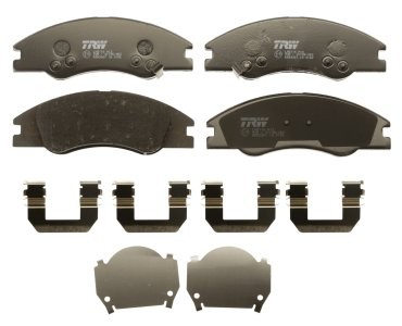 Set plăcuțe frână TRW, față (cu suplimente), pentru: KIA CERATO I, RIO I 1.3-2.0D 08.00-12.09 3
