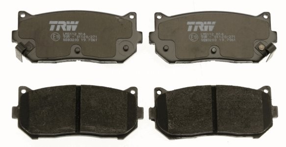 Set plăcuțe frână TRW, spate, pentru: KIA CARENS I, CARENS II, CERATO I, CLARUS, SEPHIA, SEPHIA II, SHUMA, SHUMA I, SHUMA II 1.5-2.0D 01.95- 3