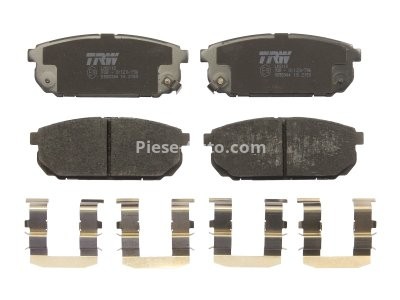 Set plăcuțe frână TRW, spate, (cu suplimente), pentru: KIA SORENTO I 2.4-3.5 08.02-12.11
