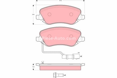 Set plăcuțe frână TRW, față, pentru: LANCIA THESIS 2.0-3.2 07.02-07.09 3