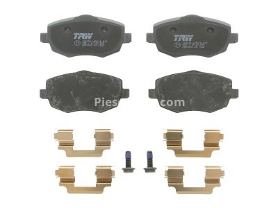 Set plăcuțe frână TRW, față (cu accesorii; cu șuruburi de ghidare etrier frână), pentru: LANCIA Y, YPSILON 1.2/1.3D/1.4 10.00-12.11