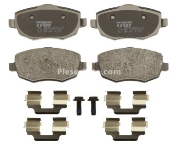 Set plăcuțe frână TRW, față (cu accesorii; cu șuruburi de ghidare etrier frână), pentru: LANCIA YPSILON 1.2 10.03-12.11 3