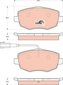 Set plăcuțe frână TRW, față (cu accesorii; cu șuruburi de ghidare etrier frână), pentru: LANCIA YPSILON 1.2-1.4LPG 10.03-12.11