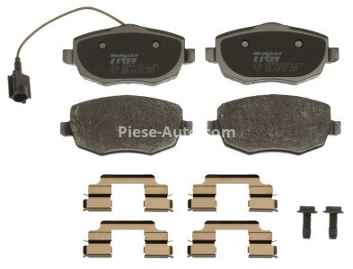 Set plăcuțe frână TRW, față (cu accesorii; cu șuruburi de ghidare etrier frână), pentru: LANCIA YPSILON 1.2-1.4LPG 10.03-12.11 3
