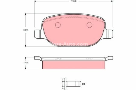 Set plăcuțe frână TRW, spate, pentru: LANCIA THESIS 2.0-3.2 07.02-07.09 3