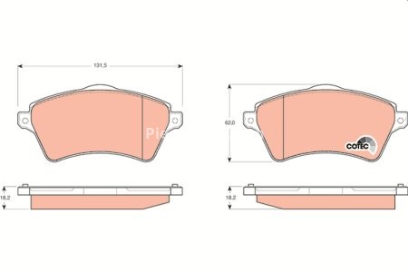 Set plăcuțe frână TRW, față (cu accesorii; cu șuruburi de ghidare etrier frână), pentru: LAND ROVER FREELANDER I 1.8/2.0D/2.5 02.98-10.06 3
