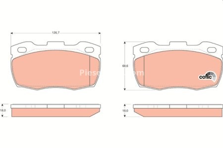 Set plăcuțe frână TRW, față, pentru: LAND ROVER DEFENDER 2.2D-4.0 08.90-02.16