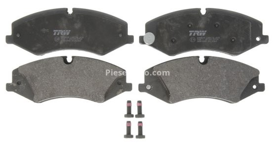 Set plăcuțe frână TRW, față (cu accesorii; cu șuruburi de ghidare etrier frână), pentru: LAND ROVER DEFENDER, DISCOVERY IV, DISCOVERY V, RANGE ROVER III, RANGE ROVER IV 2.0-5.0 03.02-