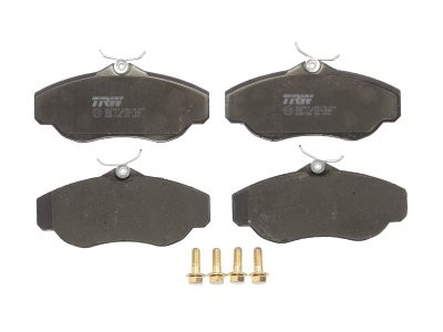 Set plăcuțe frână TRW, față (cu accesorii; cu șuruburi de ghidare etrier frână), pentru: LAND ROVER DISCOVERY II, RANGE ROVER I, RANGE ROVER II 2.5D-4.6 11.88-06.04