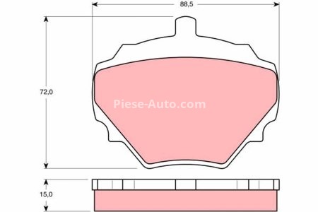 Set plăcuțe frână TRW, spate, pentru: LAND ROVER DISCOVERY I, RANGE ROVER I 2.5D/3.5 07.70-10.98 3